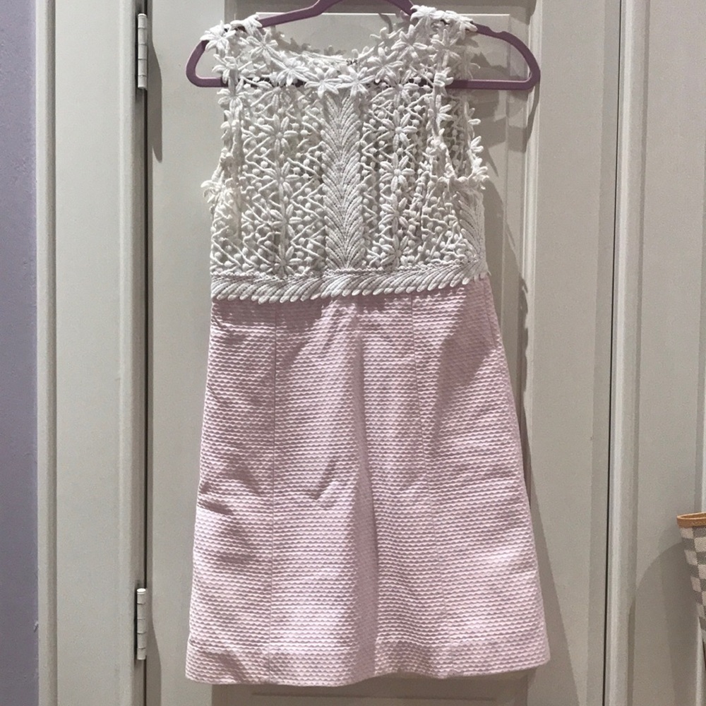 Lilly Pulitzer pink and white mini dress (Size 2)
